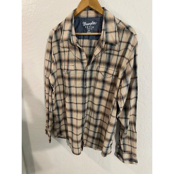 Wrangler Men’s Xxl Retro Western Snap Plaid Shirt - Picture 2 of 12